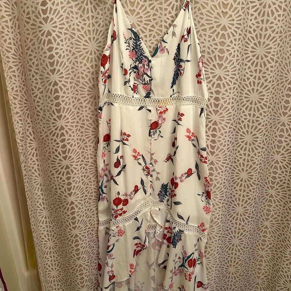 Chic Floral High Low Dress